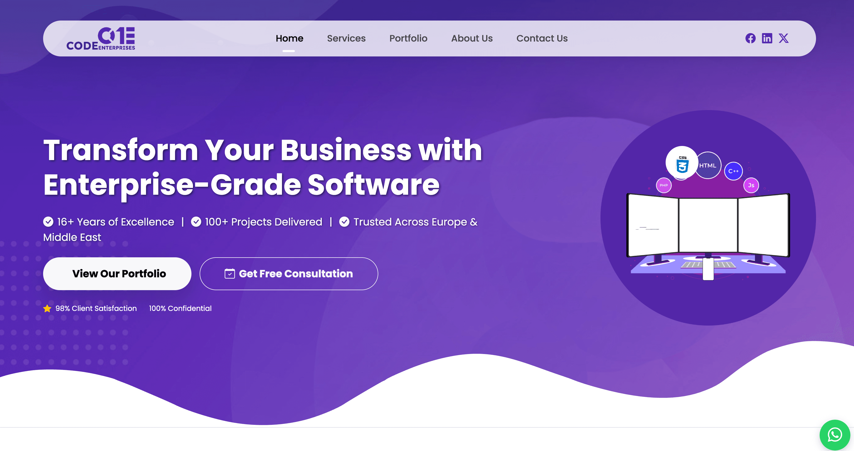 Code Enterprise - Frontend Developer company logo and project showcase