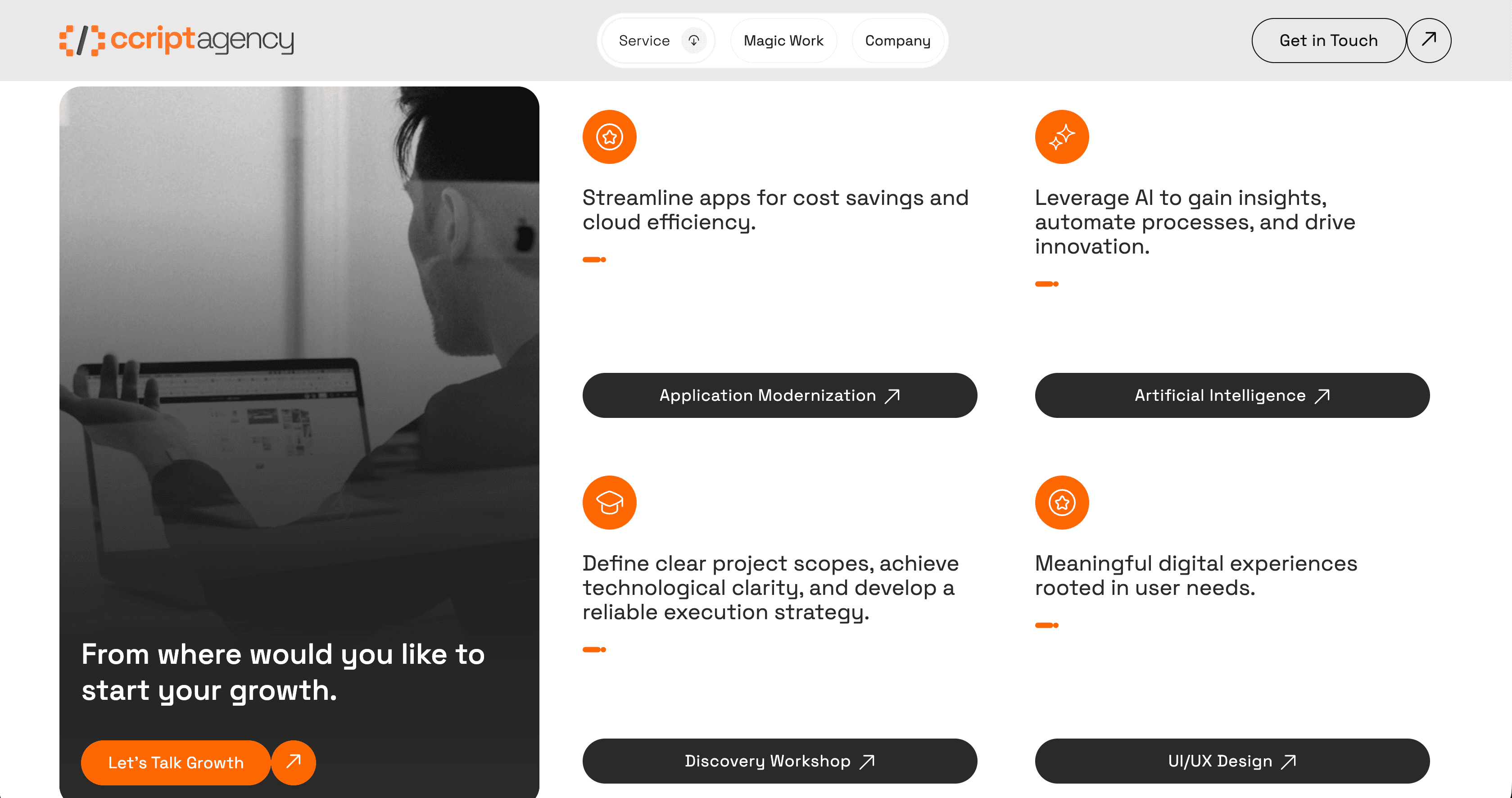 Ccript Agency - Full Stack Engineer company logo and project showcase